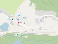Mapa skalnego miasta w Czechach, z zaznaczonymi wejściami, wyjściem, parkingiem i informacją o biletach online.