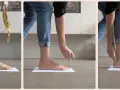 Guida passo passo su come misurare la lunghezza del piede: posiziona il piede su un foglio, segna la punta e il tallone, poi misura la distanza.