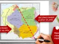 Mapa dialektów Polski z przykładami fonetycznymi, np. "tag_jakby" i "tak_jakby", ilustrująca różnice w wymowie.