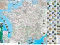Carte de France touristique avec des photos de sites remarquables. La légende indique la signification des symboles.