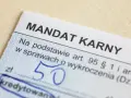 Fragment mandatu karnego z kwotą 50 zł. Zastanawiasz się, ile czasu na zapłacenie mandatu? Sprawdź przepisy.