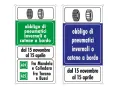 Segnali stradali: obbligo pneumatici invernali o catene a bordo dal 15/11 al 15/04. Utile per capire l'etichetta pneumatici come leggerla.