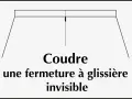 Schéma pour coudre une fermeture à glissière invisible.
