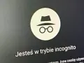Ikona szpiega w okularach i kapeluszu. Komunikat "Jesteś w trybie incognito" sugeruje, że Twoja historia przeglądania pozostanie prywatna.