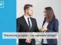Mężczyzna i kobieta w garniturach rozmawiają. Czy istnieje relacja platoniczna?