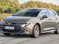 Grauer Toyota Corolla 2.0 Hybrid fährt auf Straße. Mögliche Probleme mit dem Hybridantrieb sind hier kein Thema.