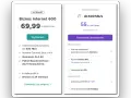 Dwa pakiety internetowe Play: jeden z ceną 69,99 zł, drugi z rabatem za 55 zł.