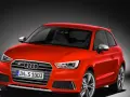 Czerwony Audi S1 z przodu, z tablicą rejestracyjną IN S 1003.