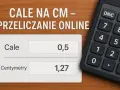 Przeliczanie cali na cm. 0,5 cala to 1,27 cm. Kalkulator obok.