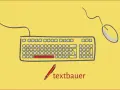 Ein Stift und eine Tastatur mit Maus, bereit für den textbauer, der mit einem geschützten Leerzeichen beginnt.