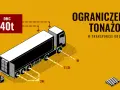 Maksymalna ładowność tira w Polsce to 40 ton (DMC). Ilustracja pokazuje ograniczenia tonażowe w transporcie drogowym.