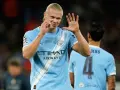 Erling Haaland, el jugador con más Champions, celebra un gol con el Manchester City.