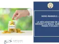 Main d'une personne déposant une pièce dans une tirelire "Donation". Le texte indique "Dons manuels : la déclaration en ligne devient la règle, gare aux pièges fiscaux !".