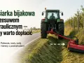 Traktor z kosiarką bijakową z przesuwem hydraulicznym, idealny dla producenta kosiarek do pracy przy poboczach, rowach i sadach.