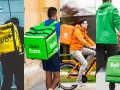 Kurierzy Glovo, Uber Eats i Bolt Food z torbami na jedzenie. Wybór należy do Ciebie: Glovo czy Uber Eats?