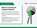 A financial analysis report, like a monthly financial review, offers a business health check-up.