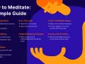 A guide on how to meditate daily, covering choosing a quiet place, setting a time limit, focusing on breathing, handling thoughts, creating a space, hand positions, and finishing with reflection.