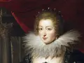 Retrato de Ana de Austria (reina de España), con su característica gorguera y corona.