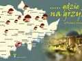 Mapa grzybobrania śląskiego w Powiecie Tarnogórskim. Wskazuje najlepsze miejsca na grzyby, z zaznaczonymi lasami i miejscowościami.