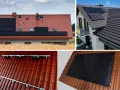 Panele fotowoltaiczne na dachach domów, od tradycyjnych po nowoczesne, zbierają energię słoneczną.