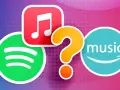 Spotify, Apple Music, Amazon Music: Welcher ist der beste Spotify Ersatz? Ein Fragezeichen symbolisiert die Entscheidung.