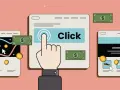 Kliknięcie przycisku "Click" na ekranie symbolizuje, co to jest PPC – płatność za kliknięcie, generującą zyski.