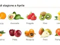 Arance, avocado, fragole, kiwi, limoni, mandarini, mele, nespole, pere e pompelmi: la frutta di stagione ad aprile è un tripudio di colori e sapori.