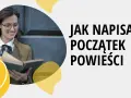 Kobieta w okularach czyta książkę, szukając inspiracji, jak zacząć opowiadanie.