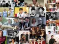 Collage di scene da film che fanno ridere: comici classici, attori in situazioni buffe e momenti memorabili di commedie.