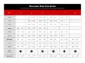 Mountain bike size guide: Find your perfect fit. This chart helps you choose a bike size based on your height and the manufacturer.