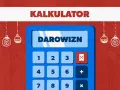 Kalkulator z napisem "DAROWIZN" i świątecznymi ozdobami. Dowiedz się, jak odliczyć darowiznę od podatku.