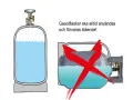 Gasolflaskor ska användas och förvaras stående. En liggande gasolflaska är en säkerhetsrisk.
