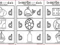Fichas dislexia: b y d con dibujos de un bebé, ballena, bota, barco, dominó, cara, balón, botella y mano.
