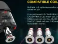 Cartucho de vapeo KOKO GK2 con tres resistencias Uwell compatibles: 1.2Ω, 0.8Ω y 1.0Ω.