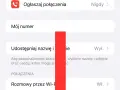 Ustawienia telefonu: "Ogłaszaj połączenia" ustawione na "Nigdy". Możesz tu też sprawdzić "Mój numer" i dowiedzieć się, jak zastrzec numer.