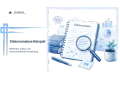 Ein **Praktikumsbericht Deckblatt** mit dem Titel "Diskursanalyse Beispiel". Es zeigt Bücher, ein Notizbuch mit Lupe und Stift, sowie Diagramme.