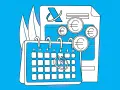Calendario y documento con euros, simbolizando la planificación de la retención IRPF nómina con 2 hijos.