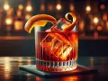 Elegancki drink z lodem i skórką pomarańczy, idealny na wieczór. Poczuj smak włoskiego wermutu.