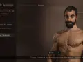 Editor de personaje en Dragon's Dogma Online. Hombre con barba y torso musculoso, con opciones de anatomía y personalización.