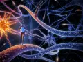 Un coureur stimule son cerveau, libérant des endorphines. Le sport, une connexion neuronale vibrante.