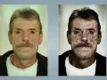 Dwa portrety tego samego mężczyzny. Po lewej jaśniejszy, po prawej ciemniejszy, z widocznym efektem Dragana, podkreślającym zmarszczki i rysy twarzy.