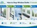 Stop window drafts with weather stripping, caulk, insulation film, draft stoppers, or replacement. Improve comfort & save energy.