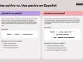 Ejemplos resueltos de oraciones activas y pasivas en español. Aprende la estructura y diferencias.