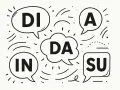Dymki z literami DI, DA, A, IN, SU. Nauka francuskich przyimków może być zabawna!