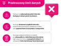 Przekroczono limit danych w telefonie. Oznacza to wykorzystanie pakietu, spadek prędkości, dodatkowe opłaty lub ograniczenia. Rozwiązaniem jest zakup nowego pakietu lub ustawienie limitu.