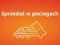 Czy można kupić bilet w pociągu? Grafika przedstawia nowoczesny pociąg i bilet, sugerując możliwość zakupu biletu na pokładzie.