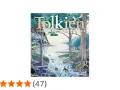 Gemälde mit dem Titel "Tolkien Schöpfer von Mittelerde" zeigt eine Flusslandschaft mit Bäumen und einem Boot.
