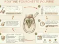 Routine pour une fourchette pourrie de cheval au pré : nettoyage, application ciblée, temps de pénétration, régularité, prévention et parage professionnel.