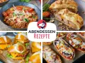 Herzhafte rezepte abendessen warm: deftige Suppe, Würstchen im Blätterteig, Mini-Burger und belegte Brote.