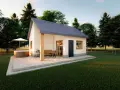 Nowy domek murowany 35m2. Koszt budowy takiego przytulnego domu z bali i jacuzzi na tarasie jest niższy niż myślisz.